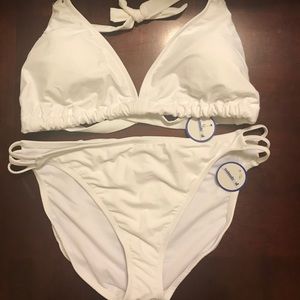 White Triple String Bikini